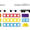 klocki magnetyczne Rainbow Transport Pack 50 elementów Connetix