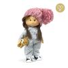 Lullu Dolls: ubranka dla lalek - czapka wełniana z pomponem różowa