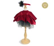 Lullu Dolls: ubranka dla lalek - sukienka z aksamitu czerwona i przepaska