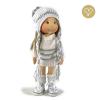 Lullu Dolls: ubranka dla lalek - czapka wełniana z pomponem biało-szara